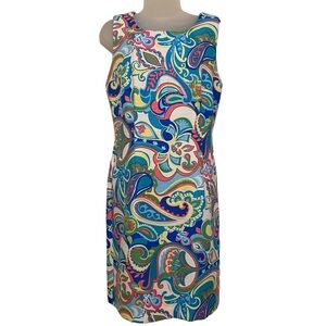 Ronni Nicole Multicolor Paisley Sheath Dress - Blue, Green, Pink